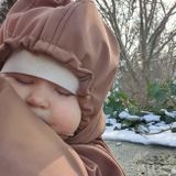 Detská kapucňa so šálom - Caramel